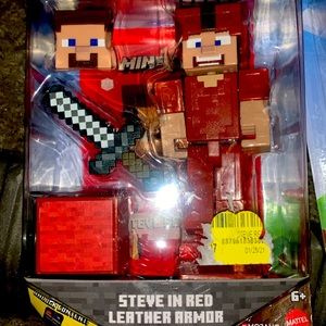 Minecraft Steve in red leather armor